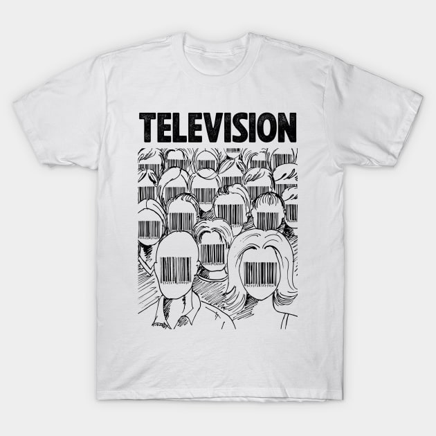 Barcode face Television T-Shirt by adima